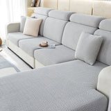 Sofa Cushion Cover <br> Light Grey Interwoven Jacquard