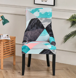 Housse de chaise Inclinée <br> Géométrique Bleu Ciel