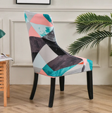 Housse de chaise Inclinée <br> Géométrique Bleu Ciel