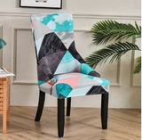 Housse de chaise Inclinée <br> Géométrique Bleu Ciel
