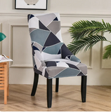 Housse de chaise Inclinée <br> Géométrique Bleu