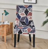 Housse de chaise Inclinée <br> Géométrique Bleu Rose