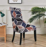 Housse de chaise Inclinée <br> Géométrique Bleu Rose