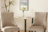 Slanted Beige Velvet Chair Cover
