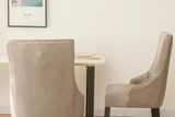 Slanted Beige Velvet Chair Cover