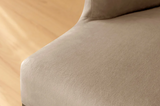 Slanted Beige Velvet Chair Cover