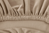 Slanted Beige Velvet Chair Cover