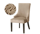 Slanted Beige Velvet Chair Cover