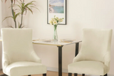 Housse de chaise Inclinée <br> Velours Blanc