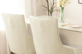 Housse de chaise Inclinée <br> Velours Blanc