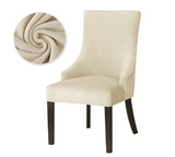 Housse de chaise Inclinée <br> Velours Blanc
