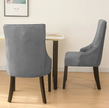 Housse de chaise Inclinée <br> Velours Gris Clair