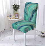 Housse de chaise <br> Marbrée Verte et Dorée