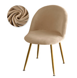 Housse chaise Scandinave Maury Velours Beige Foncé
