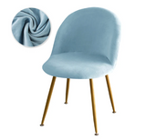 Housse chaise Scandinave Maury Velours Bleu Ciel
