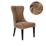 Housse chaise Scandinave Velours Marron Clair