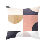Geometric Cushion Cover <br> Pink and Navy Blue