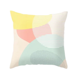 Housse de coussin Géométrique <br> Rose Jaune et Bleu