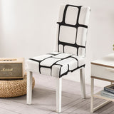 Housse de chaise à carreaux abstraits