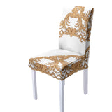 Stretch Chair Cover <br> Baroque White and Gold