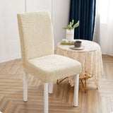 Stretch Chair Cover <br> Jacquard Beige