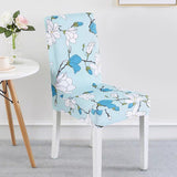 Housse de chaise <br> Fleurie Bleu