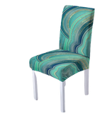 Housse de chaise <br> Marbrée Verte et Dorée