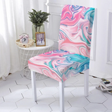 Housse de chaise <br> Marbrée Rose
