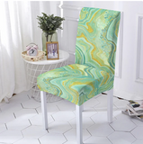 Housse de chaise <br> Marbrée Vert Jaune
