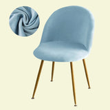 Housse chaise Scandinave Maury Velours Bleu Ciel