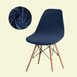 Housse chaise Scandinave Velours Bleu