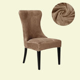 Housse chaise Scandinave Velours Marron Clair