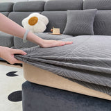 Housse de Coussin Canapé <br> Jacquard Antidérapante Gris