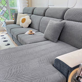 Housse de Coussin Canapé <br> Jacquard Antidérapante Gris