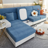 Housse de Coussin Canapé Jacquard Entrecroisé Bleu