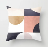 Geometric Cushion Cover <br> Pink and Navy Blue