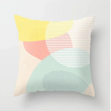 Housse de coussin Géométrique <br> Rose Jaune et Bleu