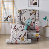 Housse fauteuil Crapaud <br> Fleurie Grise