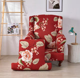 Housse fauteuil Crapaud <br> Fleurie Rouge
