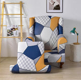 Housse fauteuil Crapaud <br> Géométrique Bleu