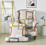 Housse fauteuil Crapaud <br> Géométrique Marron