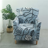 Housse fauteuil Scandinave <br> Fleurie Bleue