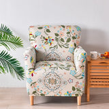 Housse fauteuil Scandinave <br> Fleurie Rose