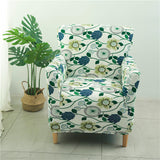 Housse fauteuil Scandinave <br> Fleurie Verte