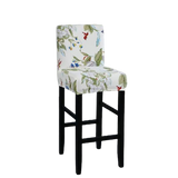 Housse de Tabouret <br> Fleurie Blanc