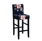 Housse de Tabouret <br> Fleurie Bleu Marine