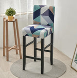 Housse de Tabouret <br> Géométrique Bleu Ciel