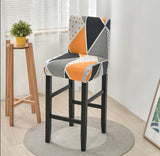 Housse de Tabouret <br> Géométrique Noir et Orange