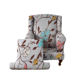Housse fauteuil Crapaud <br> Fleurie Grise
