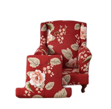 Housse fauteuil Crapaud <br> Fleurie Rouge